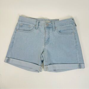 Gap Mid Rise 5" Denim Blue Jean Cuffed Shorts Size 26
